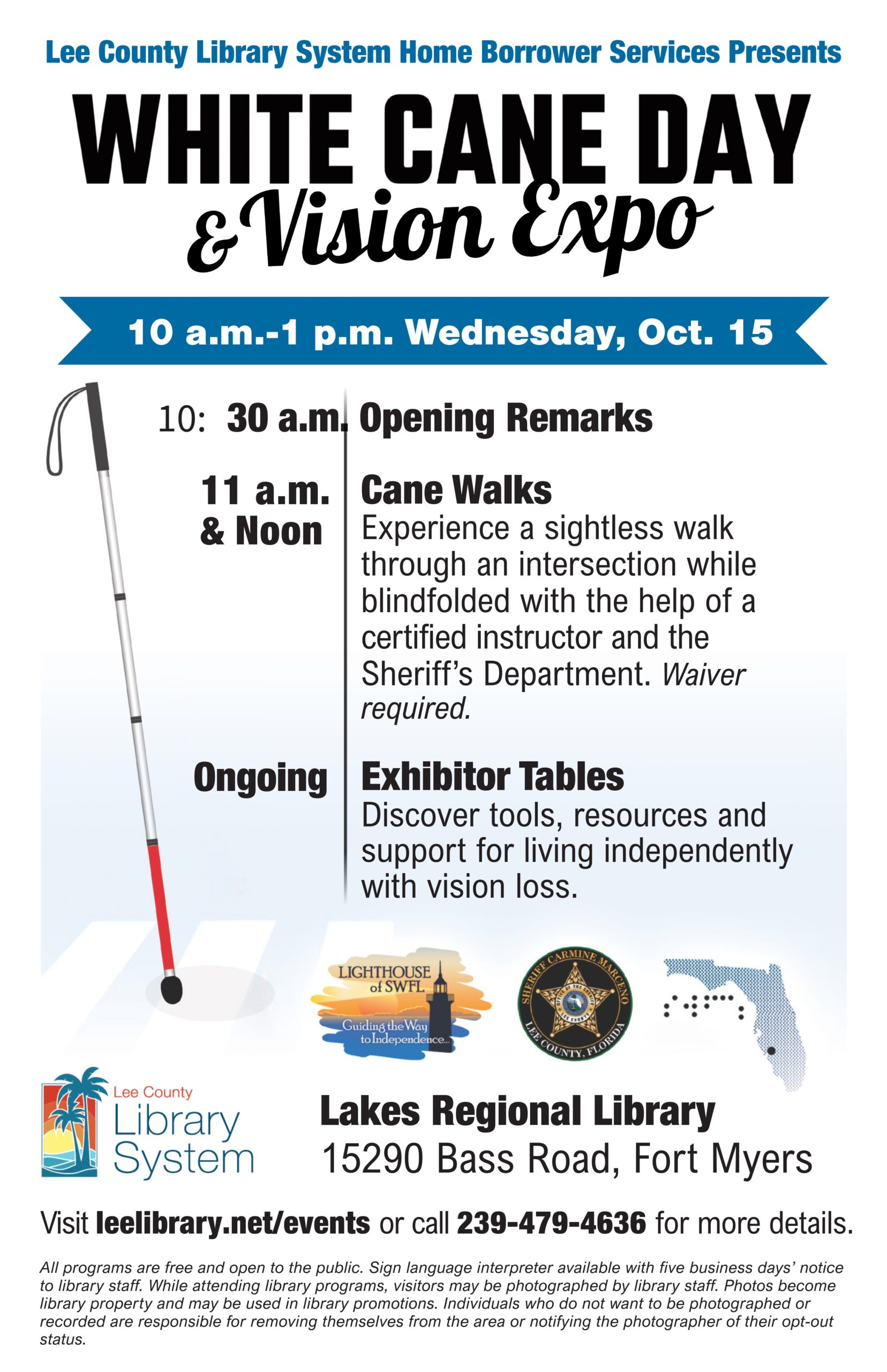White Cane Day 2025 flyer promoting awareness and support for the visually impaired community